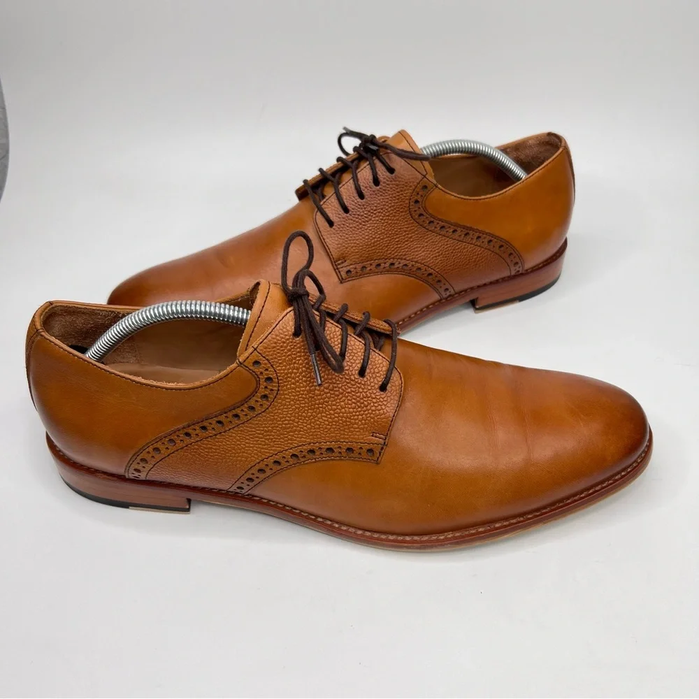 Warfield & Grand Sutton Tan Leather Lace Up Oxford Men’s Dress Shoes Size 12